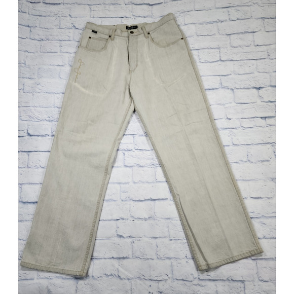 Sean John MENS 34 Signature Baggy Wide Leg Denim Jeans VINTAGE 90s Hip Hop - Picture 1 of 14